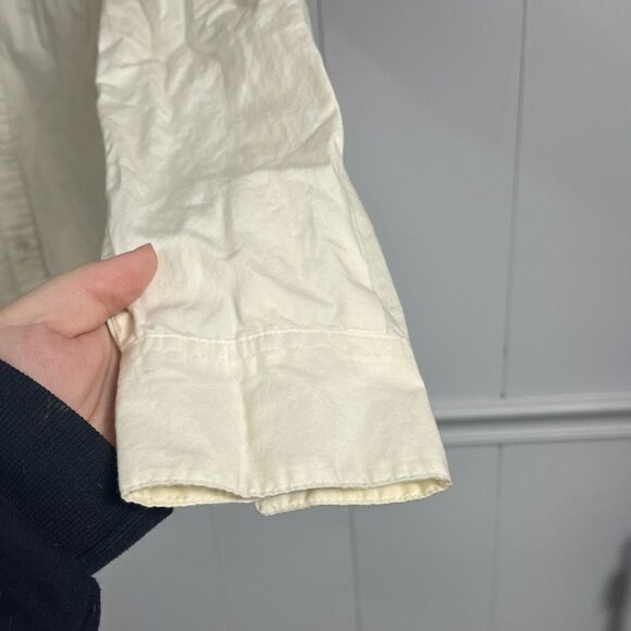 H&M x The Weekend Collaboration Long Sleeved Cream Button Down Shirt Size Medium - Picture 4 of 5